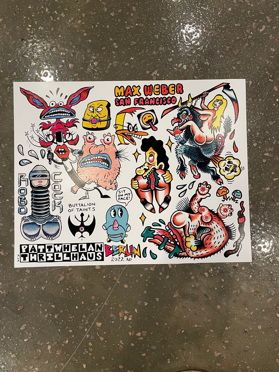 Thrillhaus x Max Weber-Split Tattoo Flash