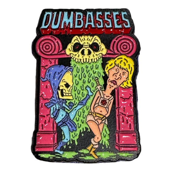 SkeleBeavis and Butt HeMan Enamel Pin