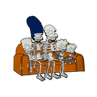 Skeleton Couch Enamel Pin