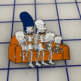 Skeleton Couch Enamel Pin