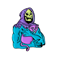 Skeletor and Cat Enamel Pin