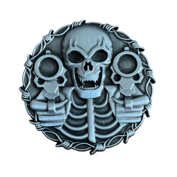 Biker Skeleton Pin