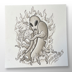 Alien Hotdog- Original Painting